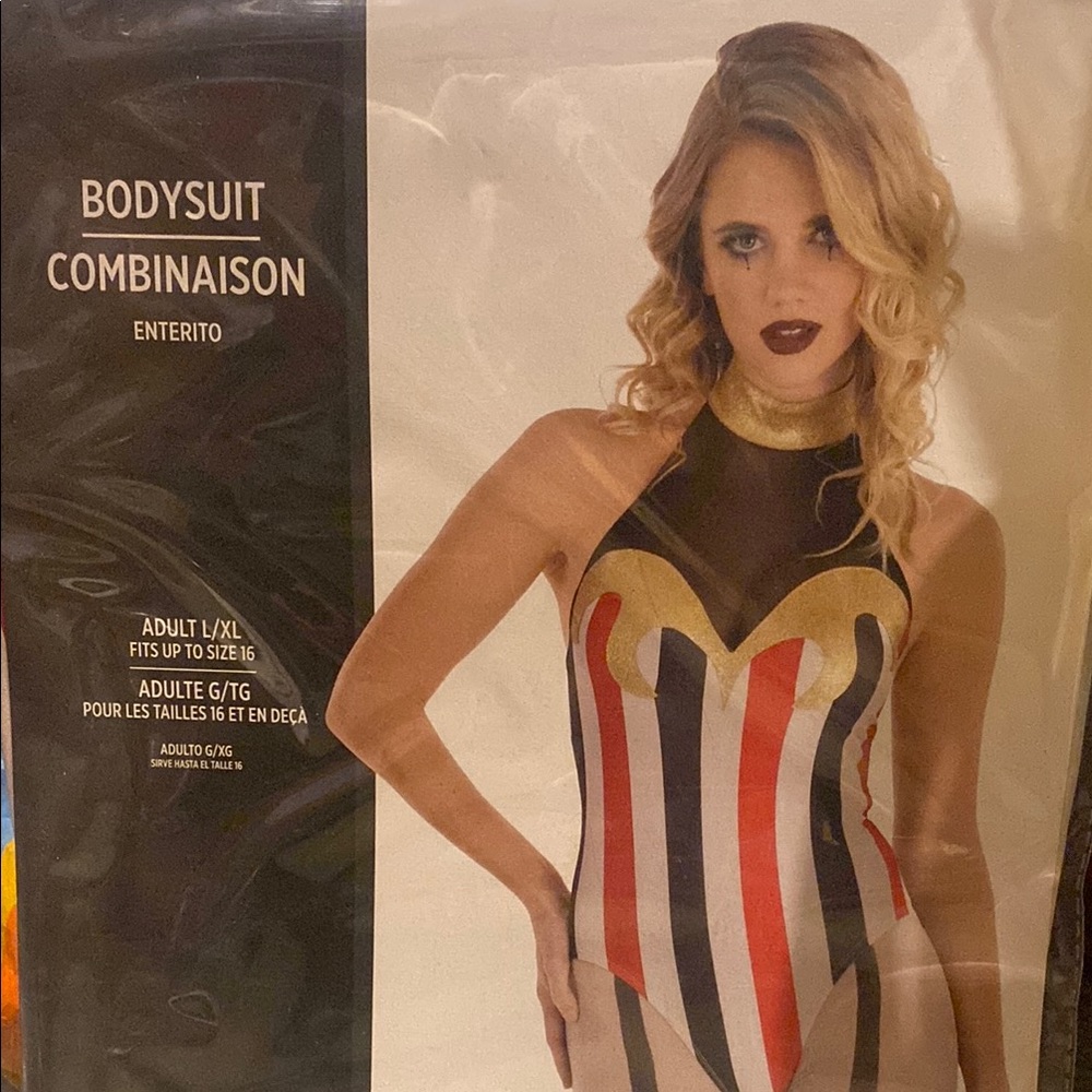 Striped Bodysuit with Gold Accents